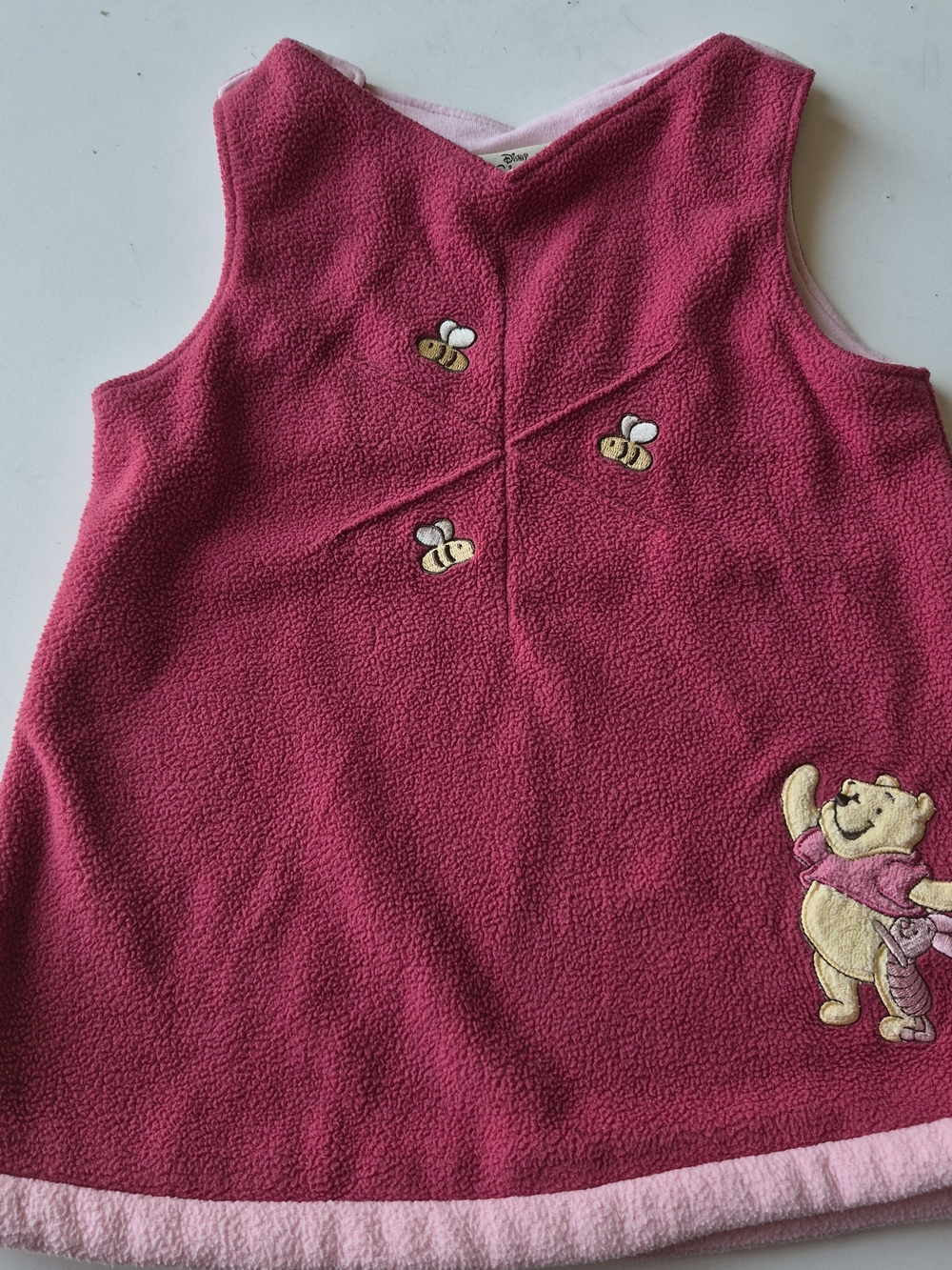 Disney Magenta Fleece Dress with Winnie the Pooh Embroidery